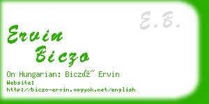 ervin biczo business card